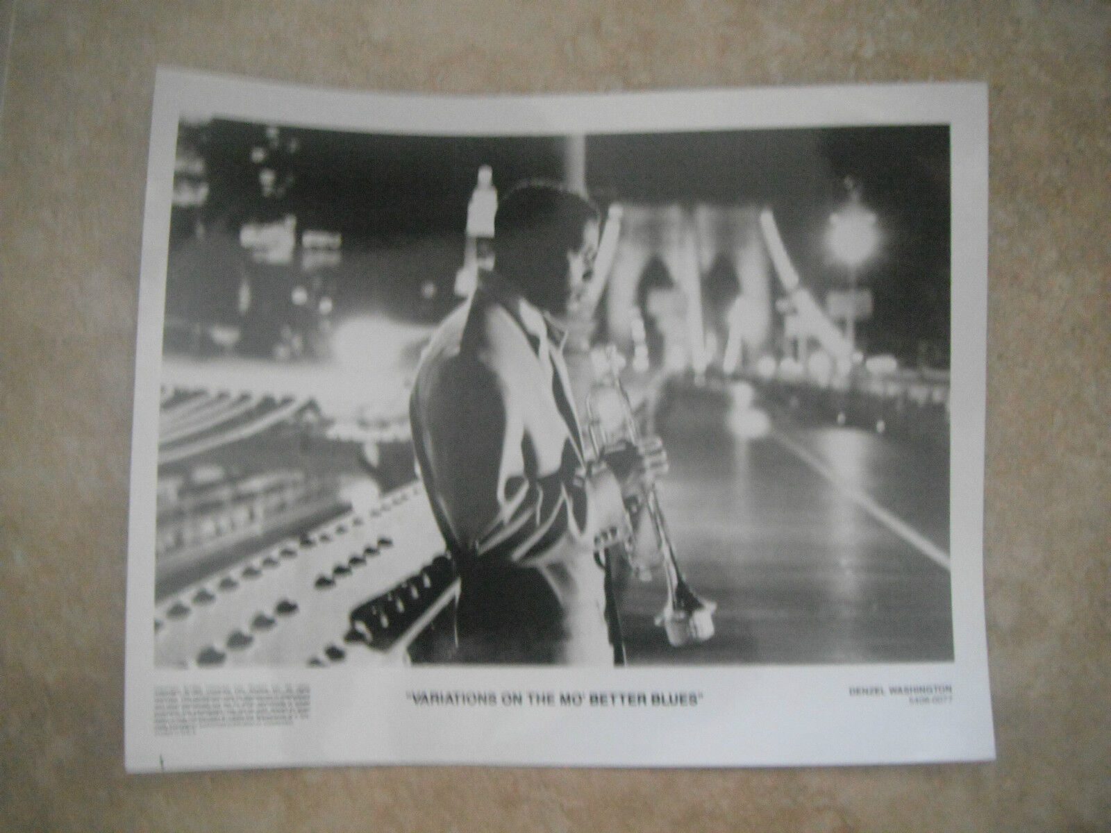 Variations on the MO' Better Blues Denzel B&W 8x10 Promo Photo Poster painting Original Lobby