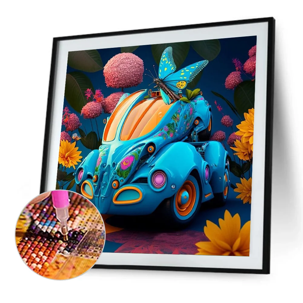 Full Round Diamond Painting 30*30cm - Cute Car