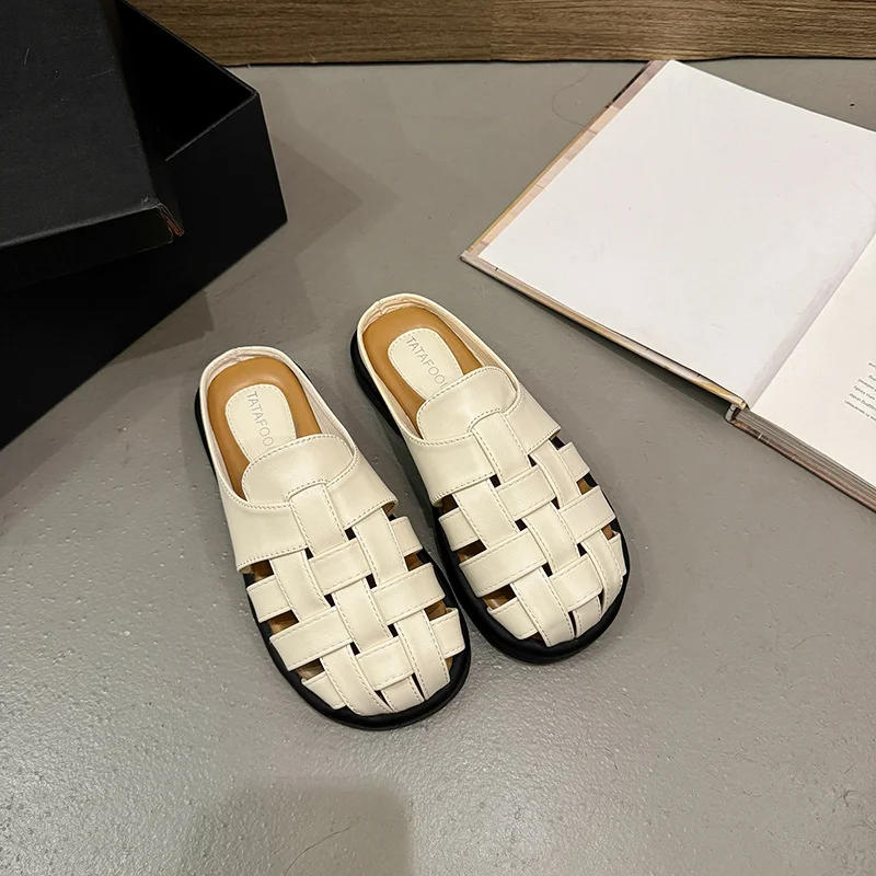 Yyvonne Soft French Gentle Breathable Sandals Women In Summer Wearing Thick Bottom Beach Bag Head Slippers