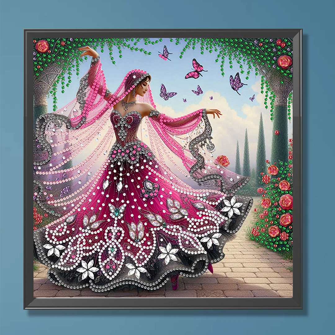 Dancing Beauty - Diamond Painting - Partial Special Shaped Drill(Canvas|30*30cm)