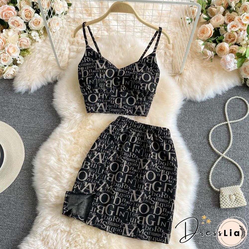 Fashion Letter Print Two-Piece Set P11588