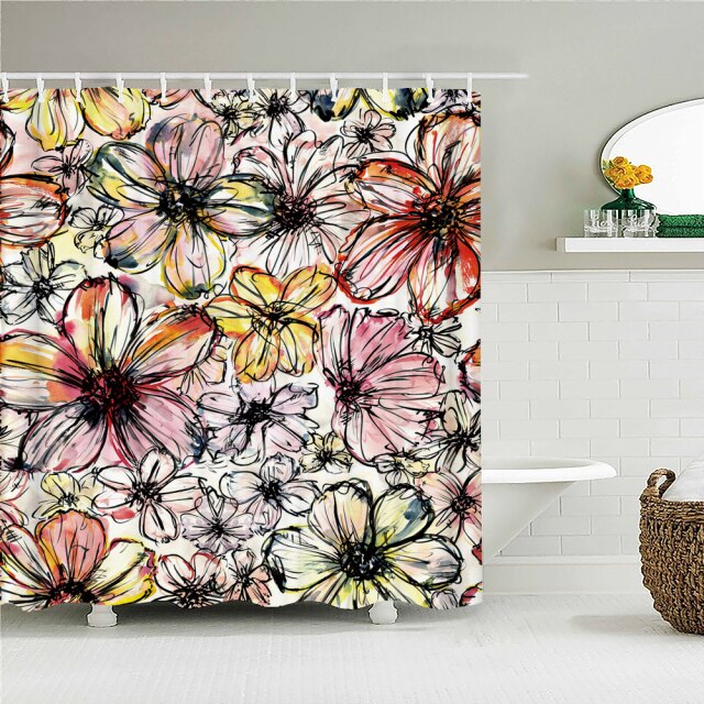 

Shower Curtain – Flowers Butterfly-180*180cm, 501 Original