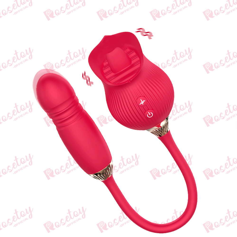 Alice Tongue-licking Rose Toy & Thrusting Vibrator
