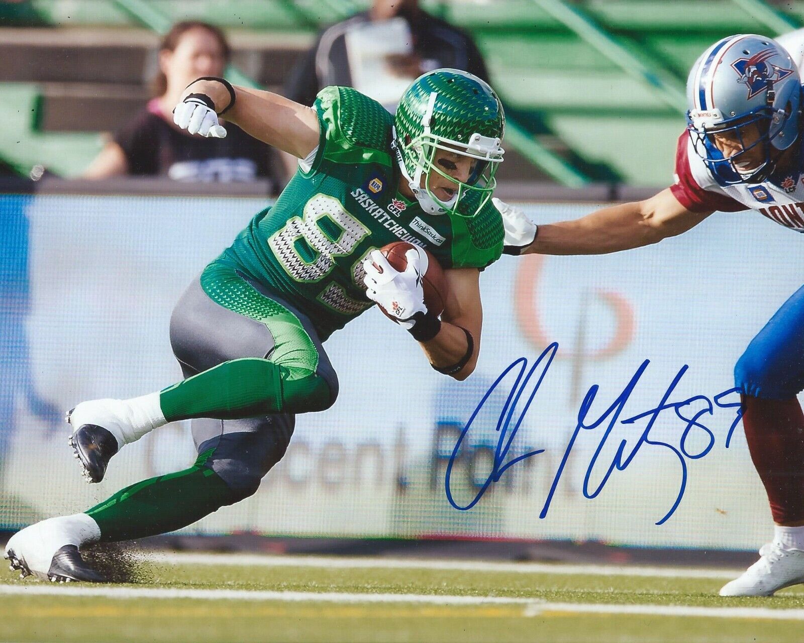 Chris Getzlaf Signed 8x10 Photo Poster painting Saskatchewan Roughriders Autographed COA D