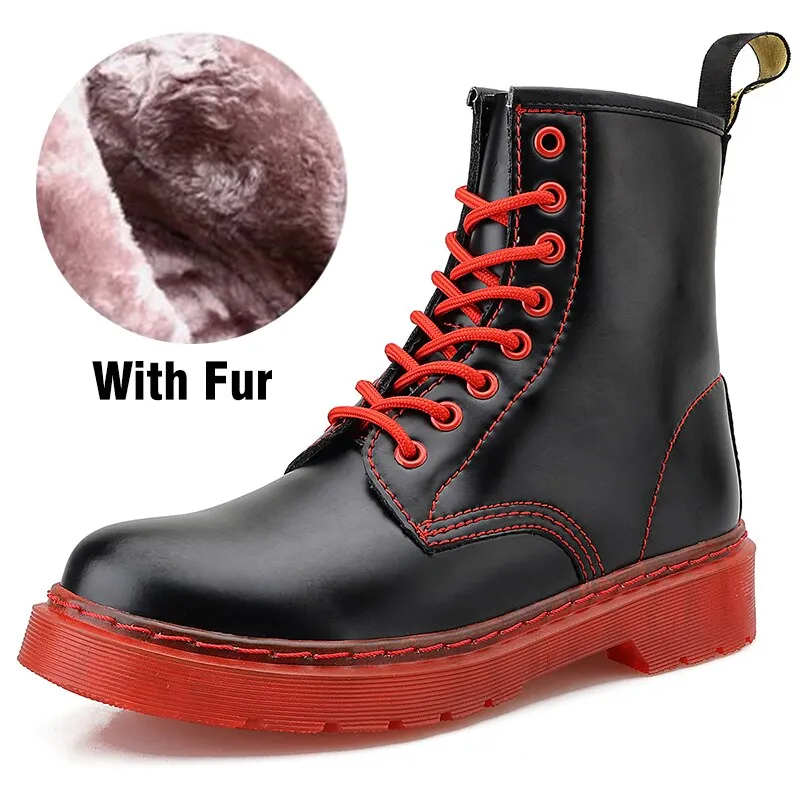 Ankle Boots Women 2021 New Winter Chunky Platform Boots Thick Bottom Punk Genuine Leather Motorcycle Botas Women Plus Size Boots