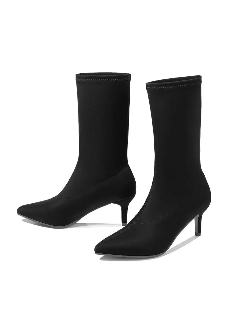 Middle Point Boot Pointed Stiletto Martin Middle Leather Boots