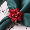 Red Blue Rose Snowflake Christmas Catering Napkin Ring