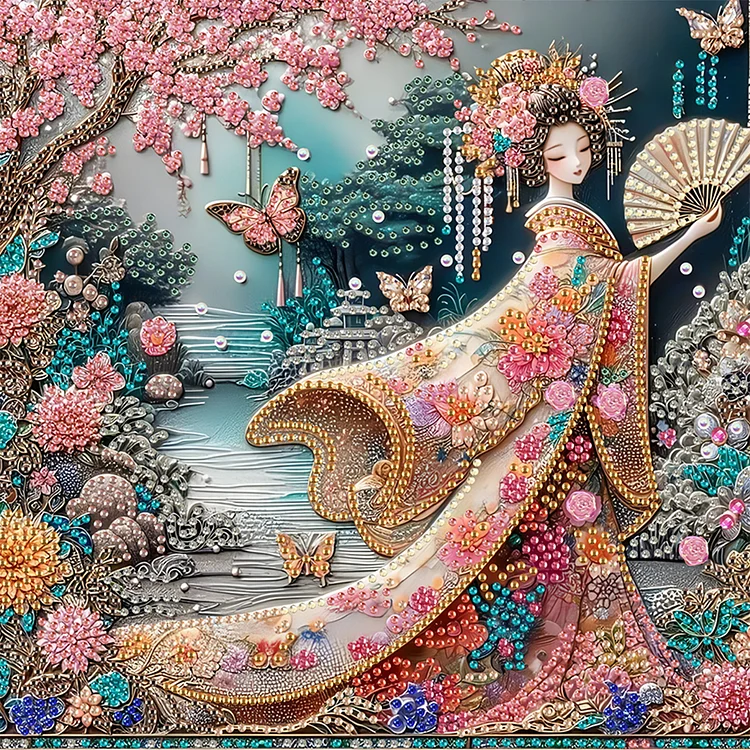 Japanese Beauty - Partial Drill - Special Diamond Painting(30*30cm)