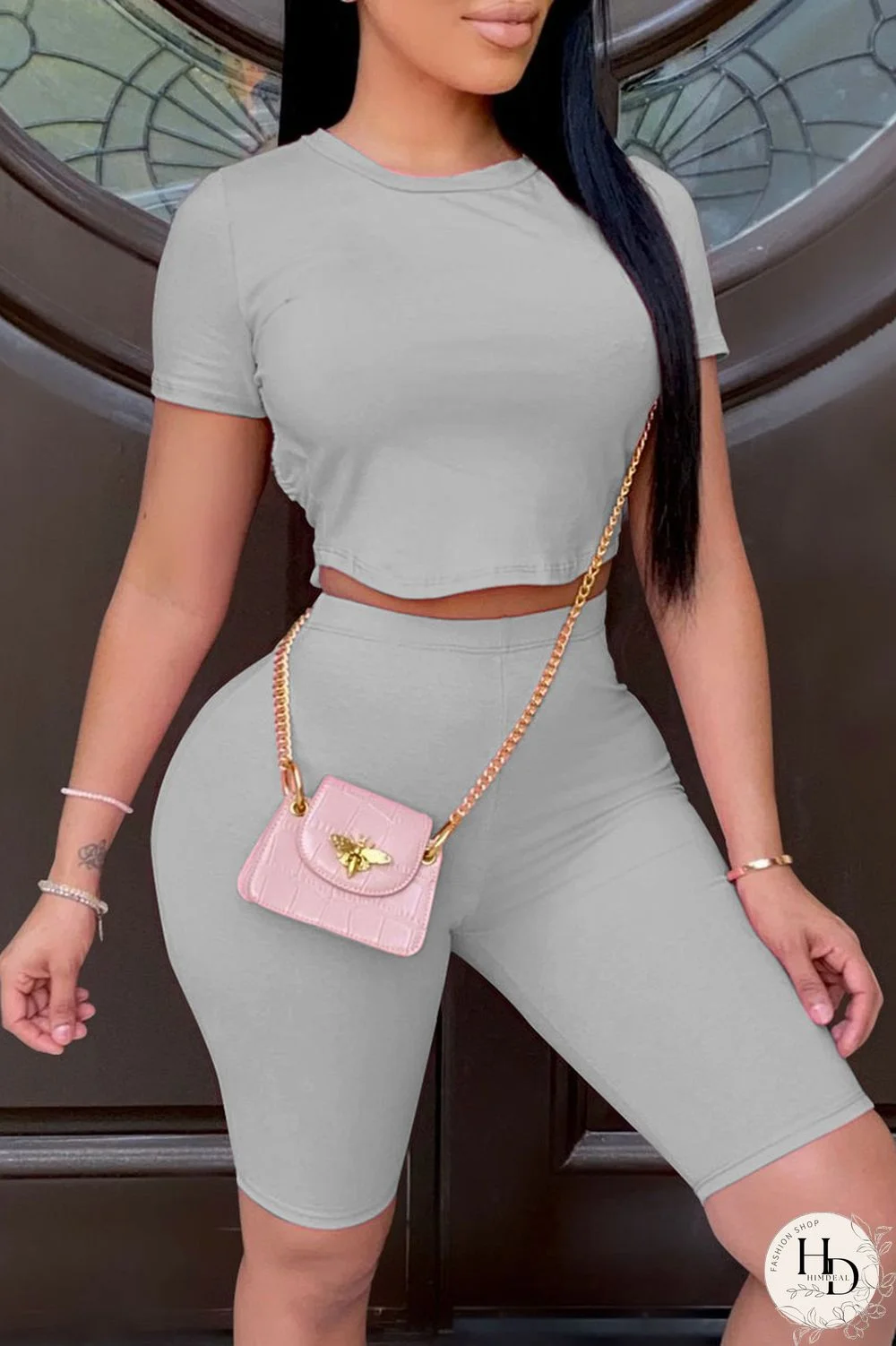 White Sexy Solid Frenulum Backless O Neck Short Sleeve Two Pieces