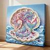(25x25cm)DIY Mermaid Framed Handmade Pearl Painting Art Craft Kit Living Home Decor