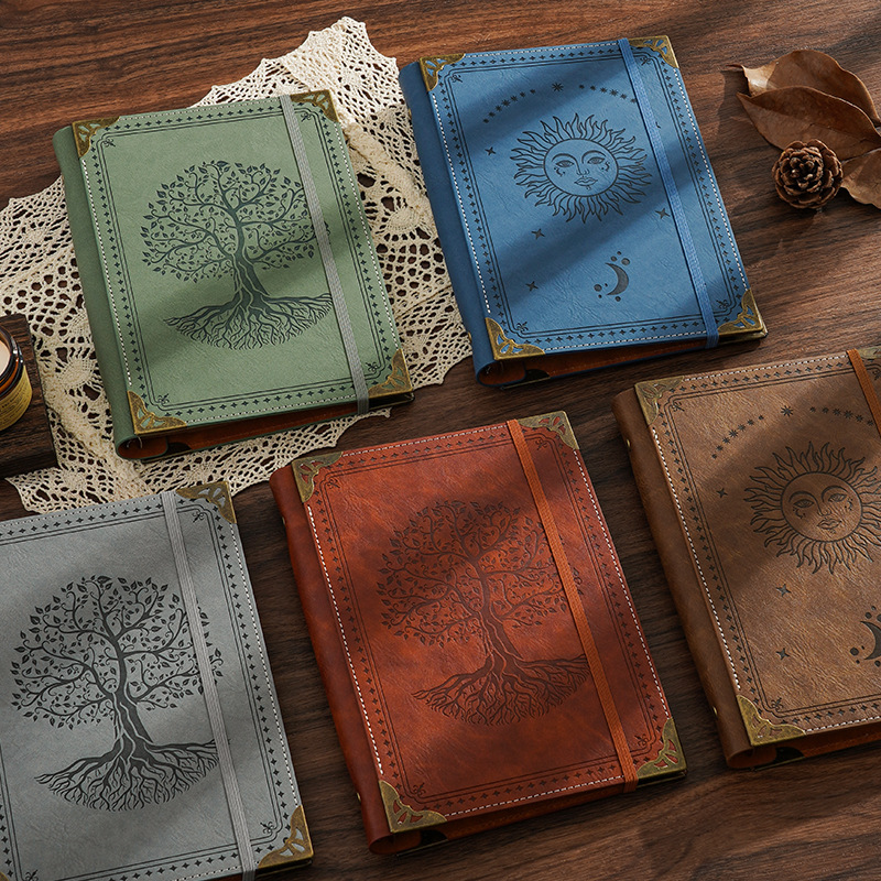 Magic Diary Series Vintage Sun Tree Cover Landscape Notebook