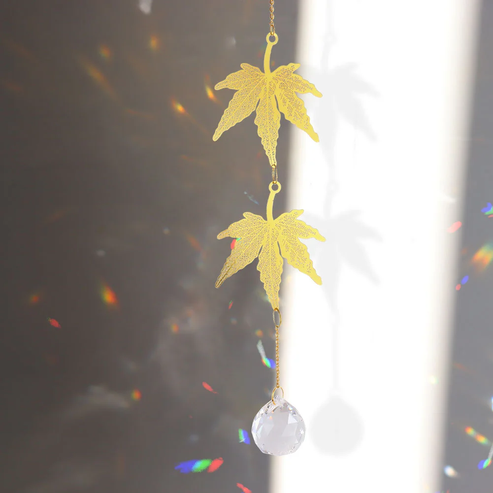 Crystal Windchime Lotus Ginkgo Four Leaf Dream Catchers Windbell Home Decor