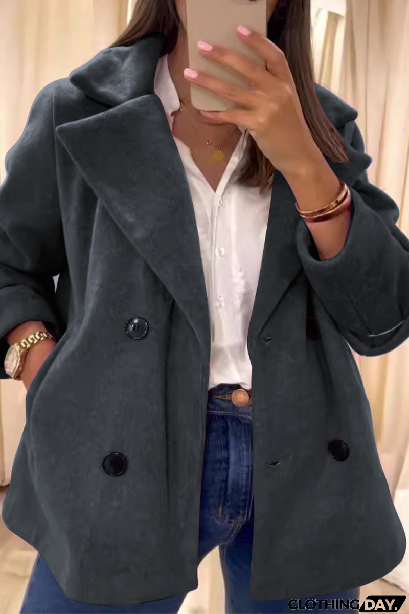 Casual Daily Buttons Turndown Collar Outerwear(6 Colors)