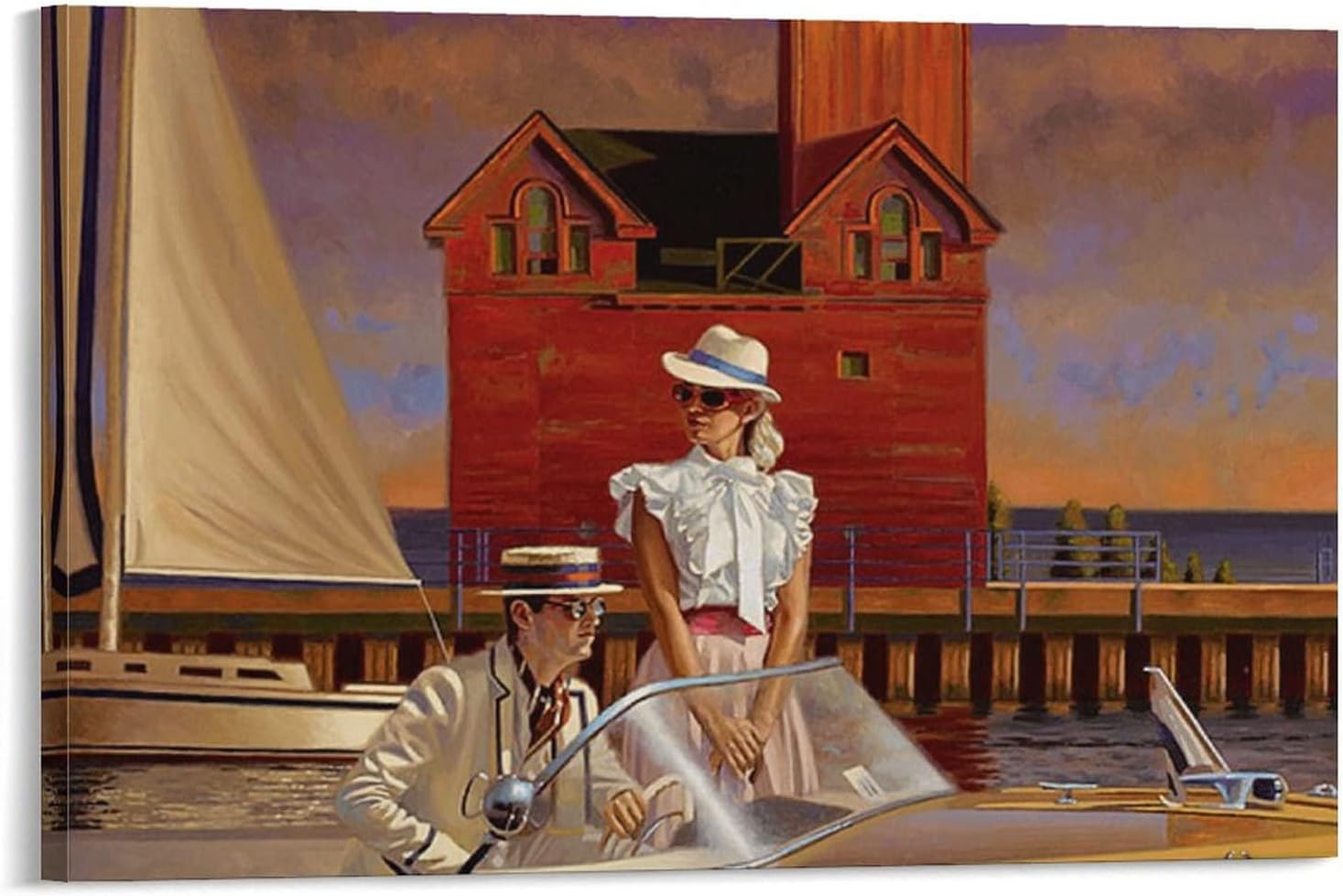 Wall Painting for Living Room Perry Green Heathcote Couples Drive on The Beach to See The Scenery Boho Pictures Wall Decor Canvas Painting Posters and Prints Wall Art Pictures for Living Room Bedroom