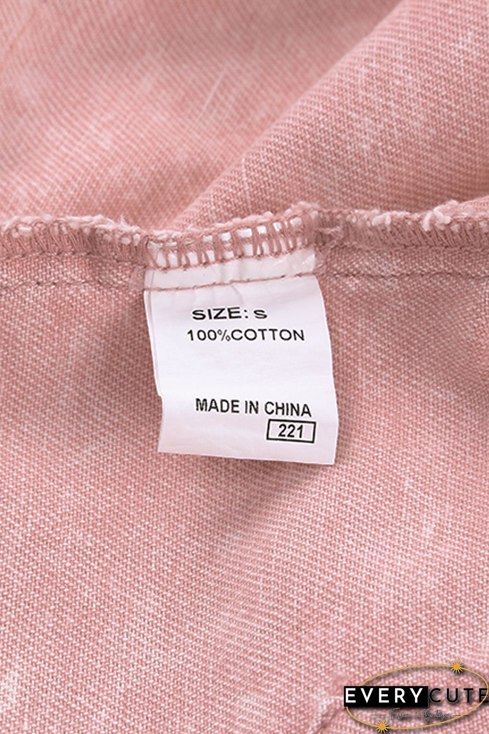 Pink Distressed Fringed Cropped Denim Jacket