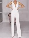 Urban Style Solid Color Backless V-Neck Jumpsuits
