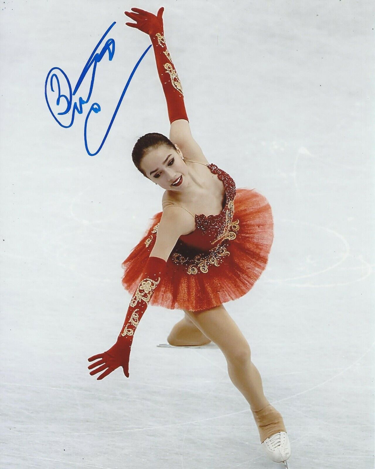 Alina Zagitova Signed 8×10 Photo Poster painting Rus Olympic Gold Figure Skating Autographed COA