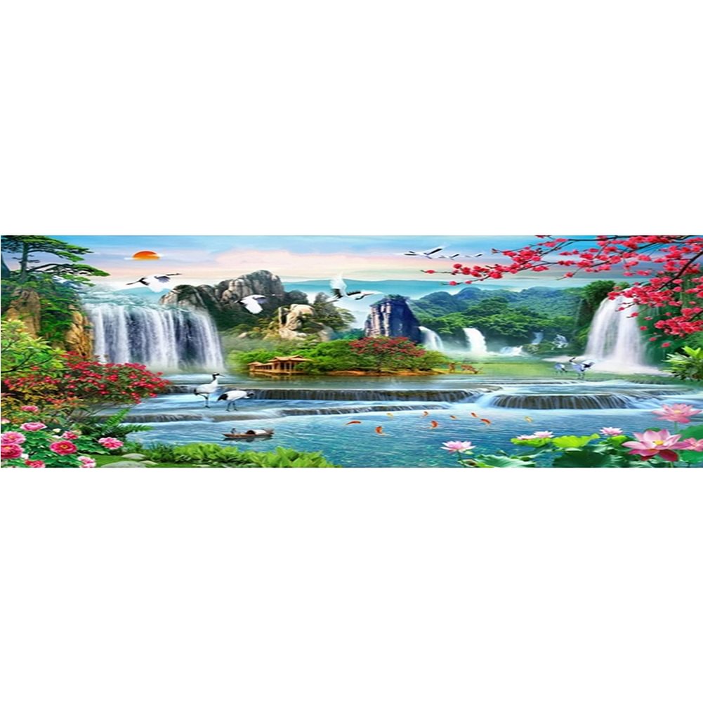 Diamond Painting - Full Round - Waterfall Garden(100*40cm)