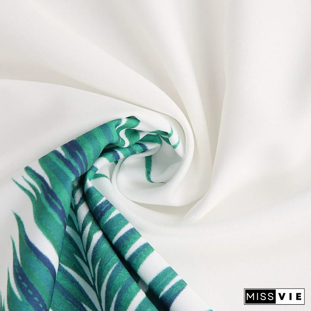 Women Summer V Neck Sleeveless Casual Dress Holiday Party Floral Printed Sundress