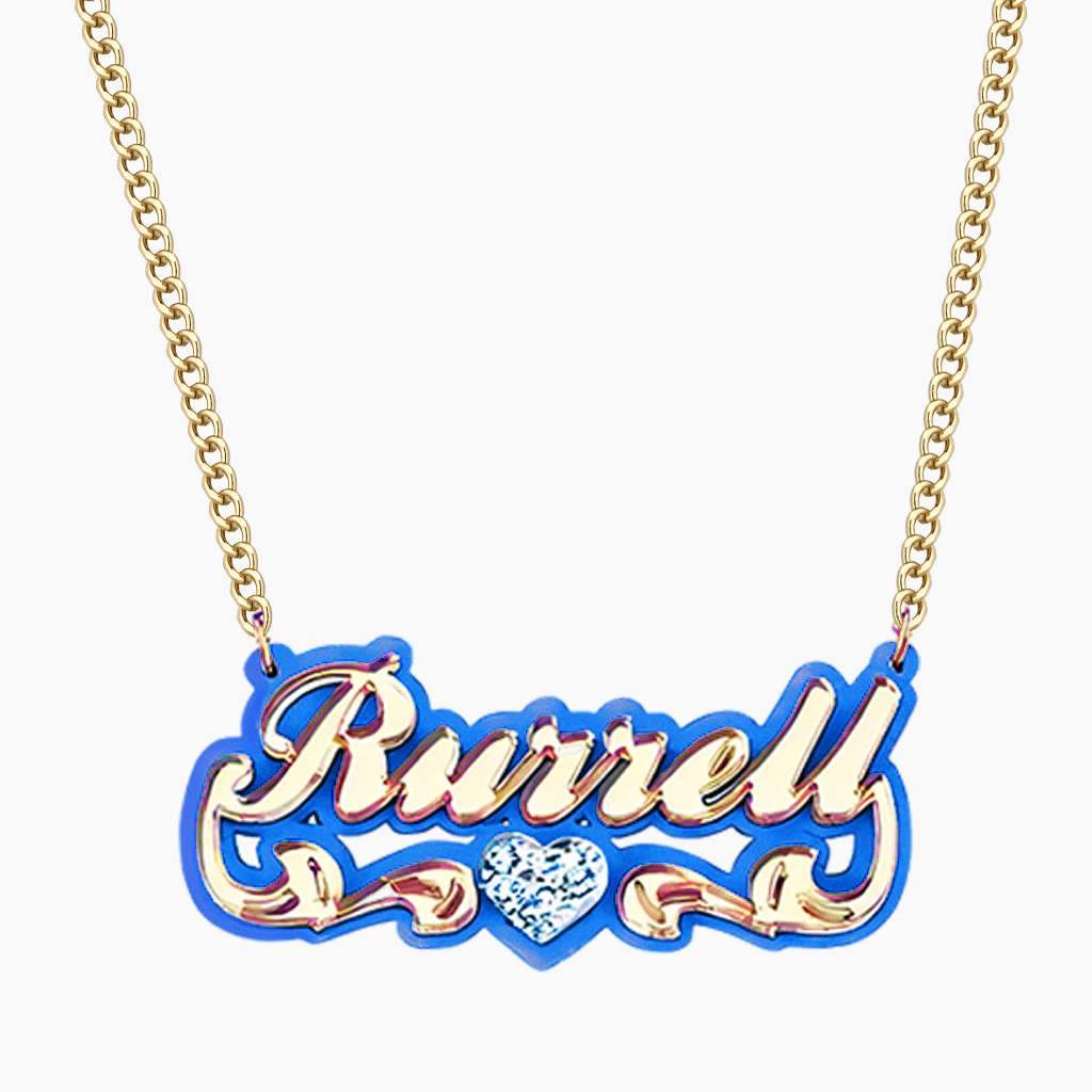 Customized Blue Acrylic Name Pendants