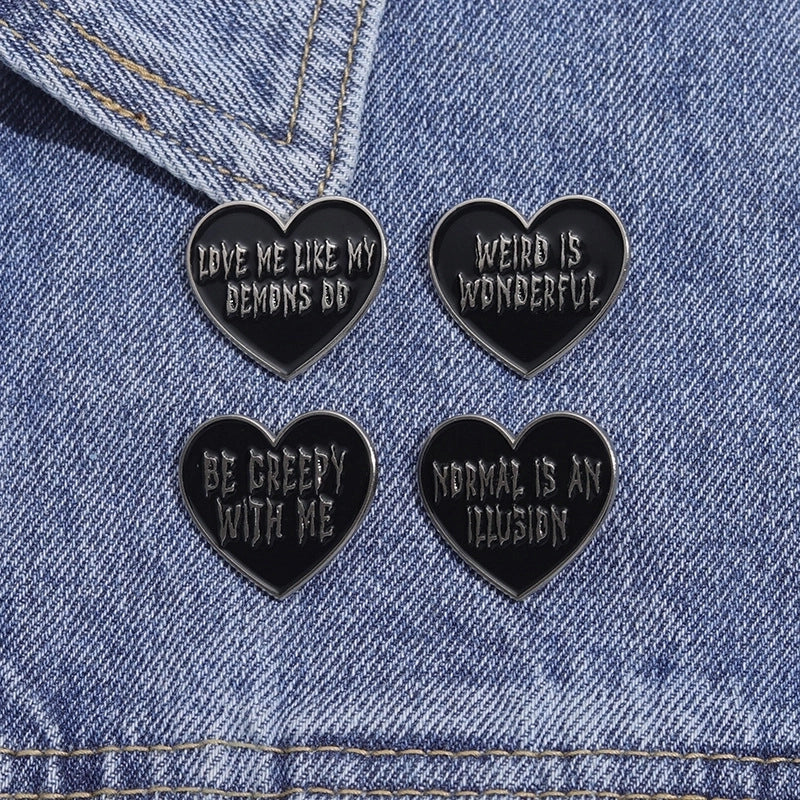 Cartoon Style Cowboy Style Artistic Pin Letter Heart Shape Alloy Stamping Stoving Varnish Plating Unisex Brooches