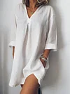 Loose Long Sleeves Simple Mini Dress