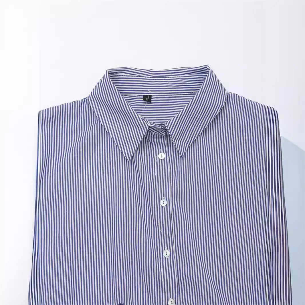 Woherb Woherb Women's Summer New Fashion Hollowed-Out Embroidered Striped Shirt 3211994-Outfit Ideas