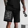  Floral Embossed Black Shorts for Men - Perfect for Summer Outings by Inlyline