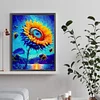 >SALE<5D DIY Full Round Drill Diamond Painting Fluttering Sunflower Home Decor 30x40cm