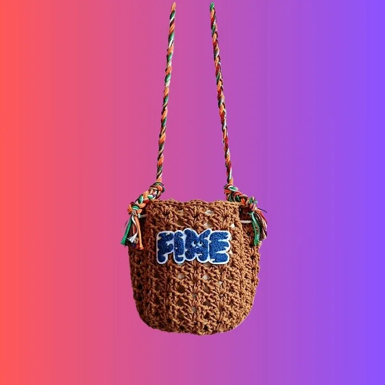 Lulusnow Handmade Camel NICE Minimalist Lifestyle Crochet Crossbody Bag