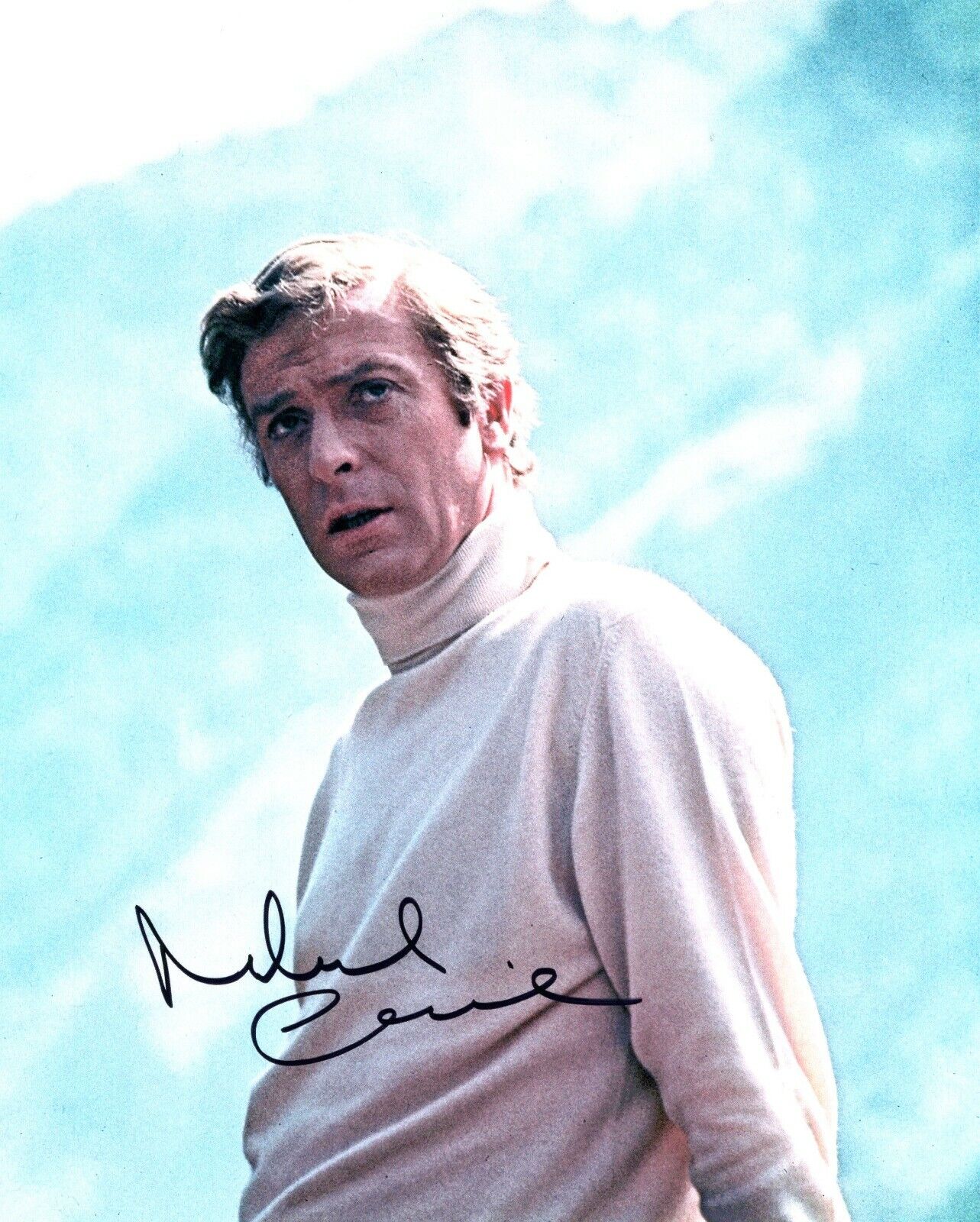 Signed Photo Poster painting of Michael Caine 10x8