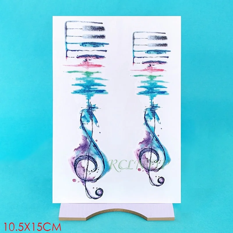 Waterproof Temporary Tattoo Sticker watercolor Music Note tatto stickers flash tatoo fake tatouage art hand foot for girl women