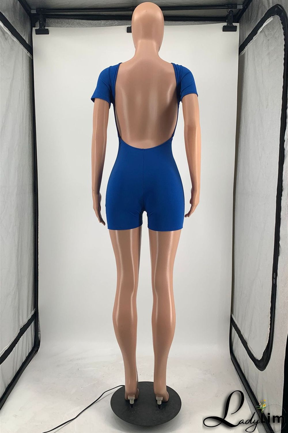 Yellow Fashion Casual Solid Basic O Neck Skinny Romper