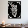 (30x40cm)DIY Pearl Painting Framed Cat Handmade Pearl Material Art Kit Living Room Decor