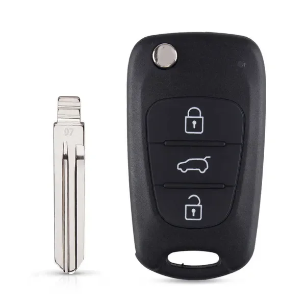 KEYYOU New Shell For Hyundai I20 I30 IX35 I35 Accent Kia Picanto Sportage K5 3 Buttons Flip Folding Remote Key Case