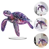 (US Local)5D DIY Special Shape Diamond Painting Desk Ornament Purple Animals Decor Kit