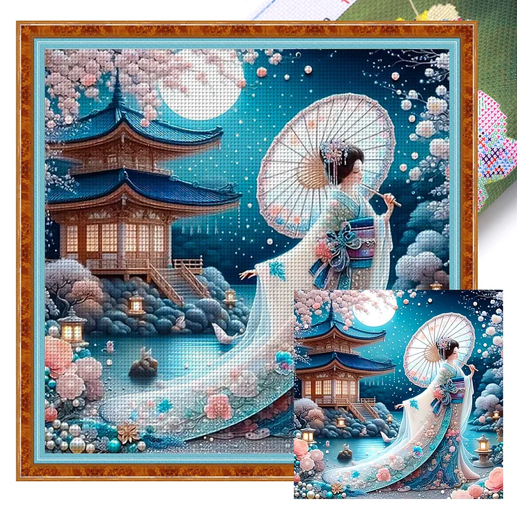 ベストセラー 11CT kimono- in Woman - cross Printed Threads Strands 3 アート・デザイン・音楽