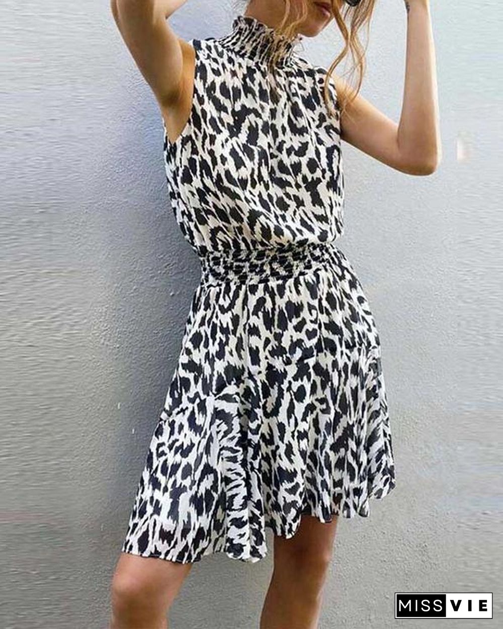 Leopard Print Midi Dress