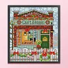 Christmas Cabin - 14CT Stamped Cross Stitch 15*17cm/5.91*6.69in
