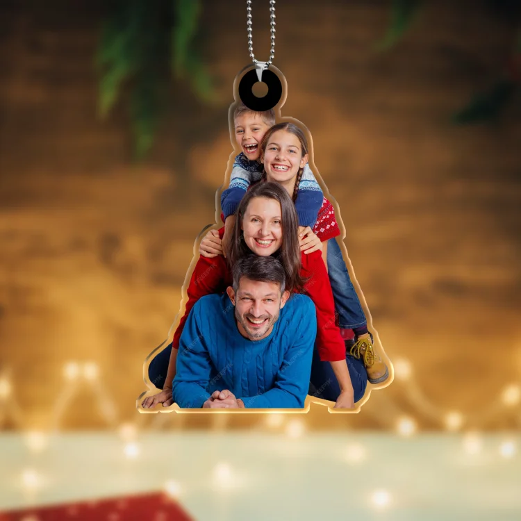 Ornements de Noël Famille en Acrylique avec Photo Personnalisée Jessemade FR