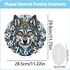 Acrylic Special Shape Indian Wolf Diamond Painting Art Clock Ornaments Kit