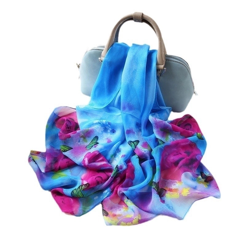 Sand Scarf Summer Small Scarf Dual-use Korean Style Small Scarf Classic Leopard Chiffon Scarf Women Thin Shawl