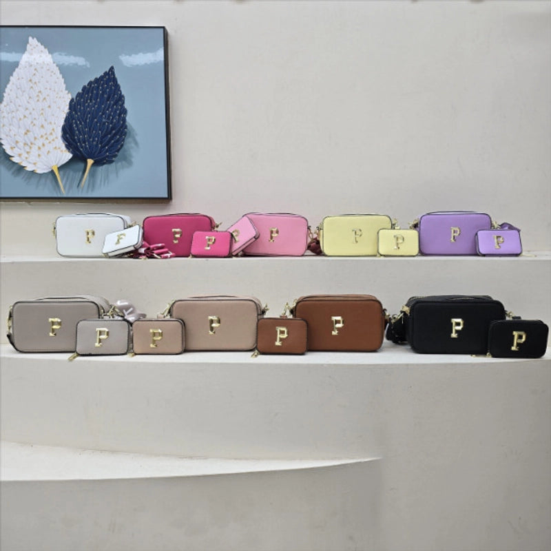 Women’s Medium Pu Leather Letter Solid Color Classic Style Streetwear Square Zipper Square Bag