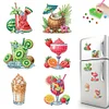 (US Only)6Pcs DIY Summer Drinks Diamond Painting Fridge Magnets Kit for Art Crafts Gift