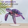 (US Local)5D DIY Special Shape Diamond Painting Desk Ornament Purple Animals Decor Kit