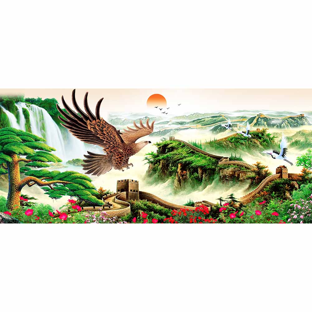 

100*50CM - Round Drill Diamond Painting - The Great Wall (Big Size), 501 Original