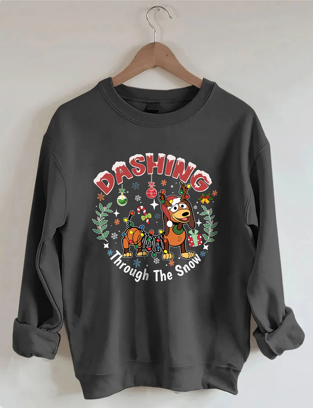 Dashing Through The Snow Slink Dog Sweatshirt
