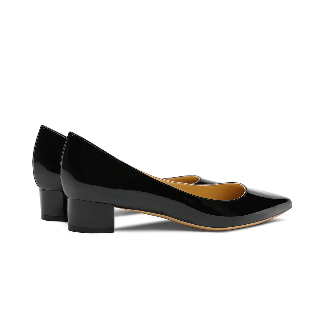 30mm Chunky Heels Pointed Toe Kitten Daily Suede Pumps Low Heels for Women-MERUMOTE