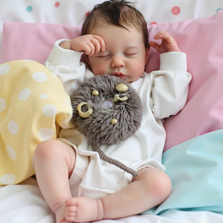 [3-7 Day Delivery][Heartbeat & Sound] 20" Handmade Lifelike Reborn Newborn Baby Sleeping Girl Named Werinia, Looks Really Cute Rebornartdoll® RSAW-Rebornartdoll®