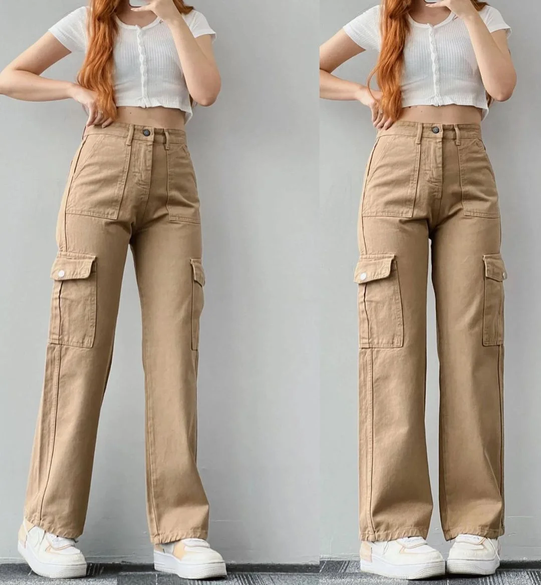 Nigikala Nigikala New Jump Casual Trousers Mid-Rise Three-Dimensional Pocket Trousers Waist-Up Trousers